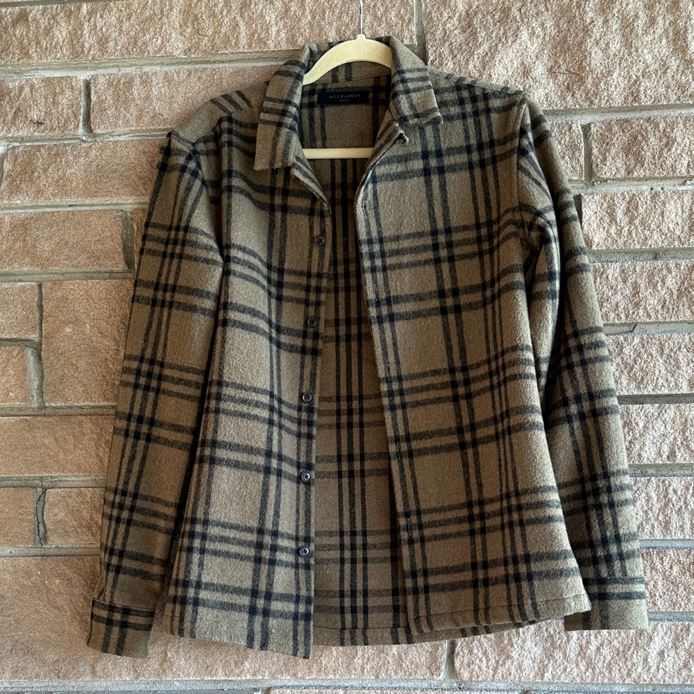 Men’s AllSaints Plaid Shirt Jacket (Shacket) | Brown & Black | Size Small